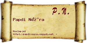 Papdi Nóra névjegykártya