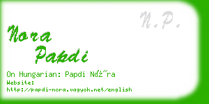 nora papdi business card